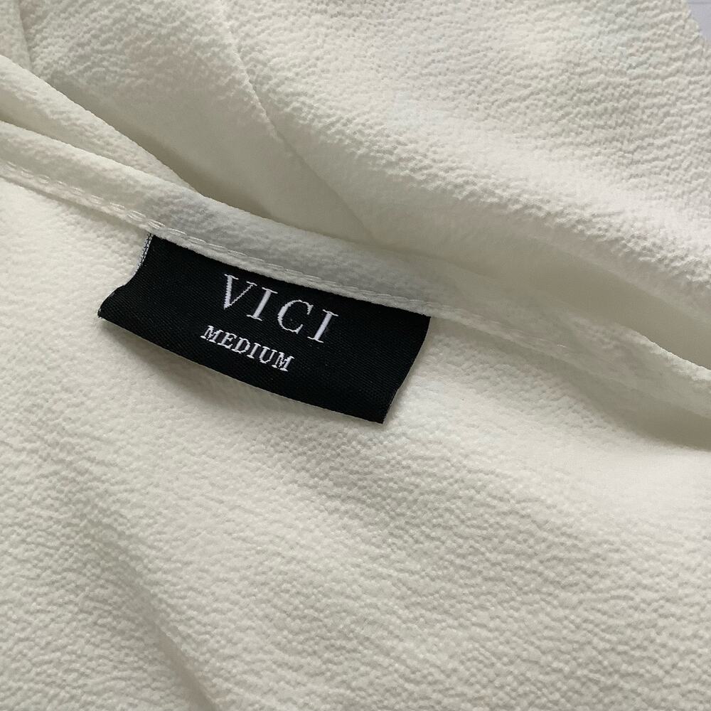 Vici Elton White Dolman Sleeve Drape Front Blouse Top Medium - Picture 5 of 5